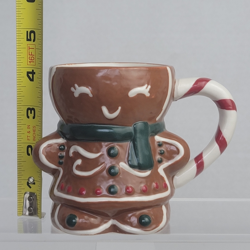 Pottery Barn Holiday Christmas Ms. Spice Gingerbread Candy Cane Handle Mug - Picture 12 of 13